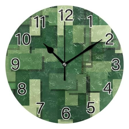 Ryvnso Artistic Stripe Square Wall Clock Non Ticking Silent Kitchen Clock Battery Operated Clocks 10 inch