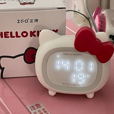 Sanrio Hello Kitty Alarm Clock Y2k Students Table Clock Bluetooth Intelligent Speaker Digital Clock For Bedroom Asthetic Gifts Lovely Gift