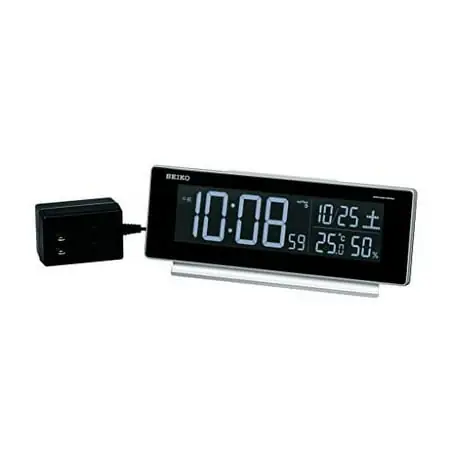 Seiko Clock Alarm Clock Radio Digital AC Color LCD Series C3 Silver Metallic DL207S SEIKO// Movement/ Battery