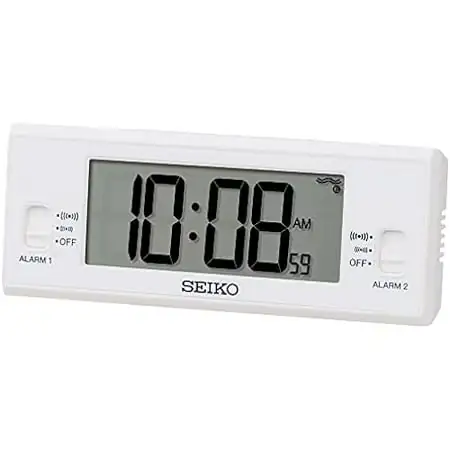 Seiko Clock Alarm Clock Table Clock Digital Radio White 48 x 123 x 30 mm SQ321W