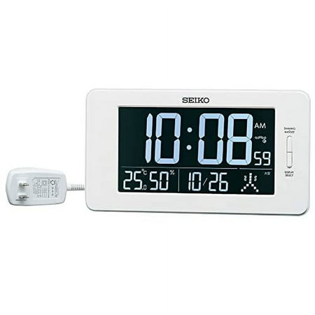 Seiko Clock Radio Table Clock Digital White LED Clock White 126 × 230 × 23mm DL216W