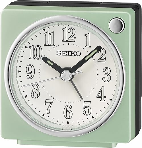 Seiko Fuji II Bedside Alarm Clock, Pearl Green