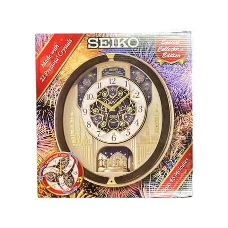 Seiko Melodies In Motion Battery Powered Musical Wall Clock, Plays 45 Melodies