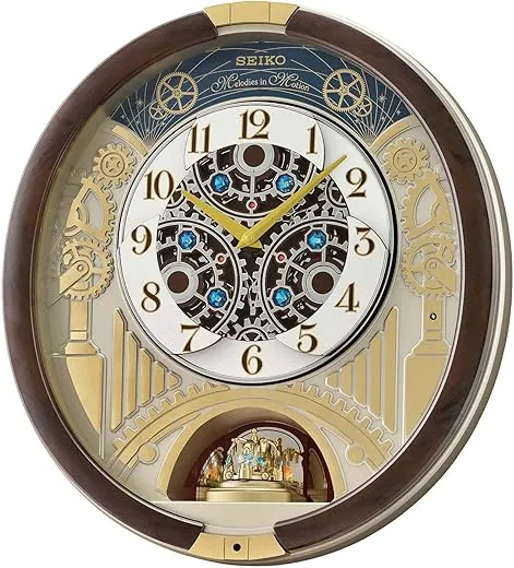 Seiko Melodies in Motion QXM386BRHZ Clock, 17 1/2 x 16 x 3 3/4, Multi