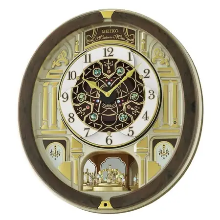 Seiko Melodies in Motion Wall Clock, Golden Chandelier