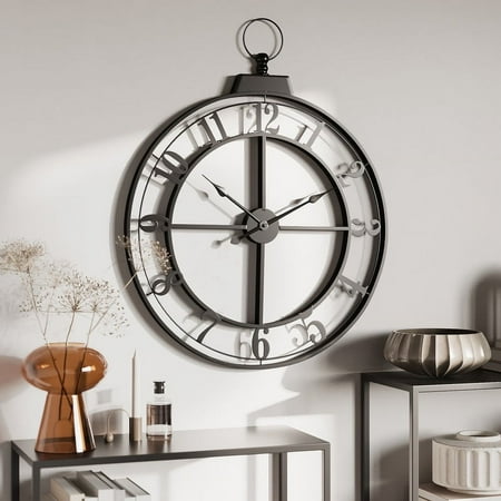 Selene Round Metal Modern Farmhouse Wall Clock