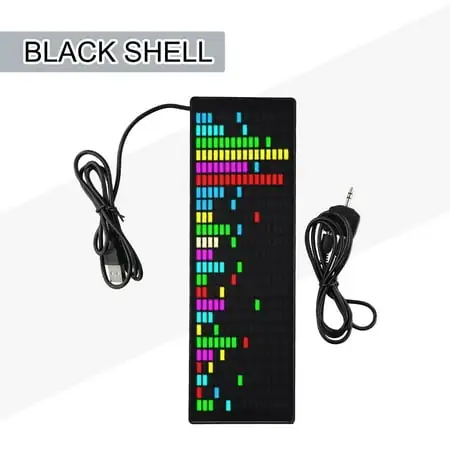 Sensitivity Adjustable Clock Captivating Visual And Auditory Experience 1624 Rgb Color Led Music Spectrum Clock Black Shell