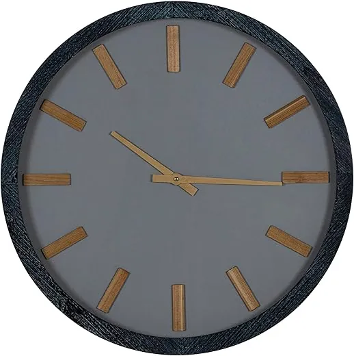 Shannon Matte Aged Gray 23 1/2" Round Wall Clock