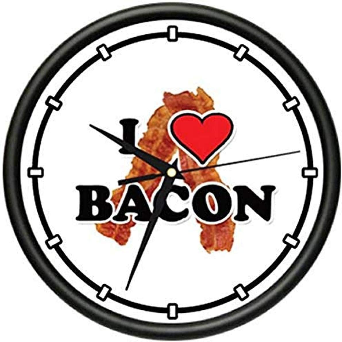 SignMission Beagle Love Bacon Wall Clock Pork ham Cook Chef Food Funny Gift