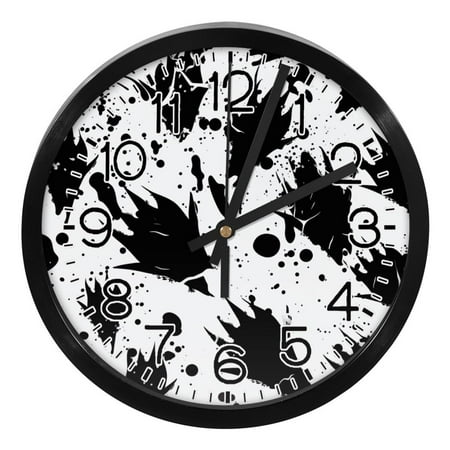 Silent Round Digital Wall Clock Modern Silent Non-Ticking Clock for Bedroom, Living Room, Office, and More Classic Cool Paw Print Stylish and High-Quality Timepiece