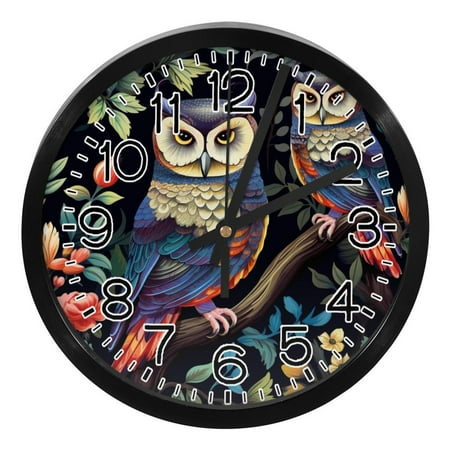 Silent Round Digital Wall Clock Modern Silent Non-Ticking Clock for Bedroom, Living Room, Office, and More Funny Animal Owl Stylish and High-Quality Timepiece