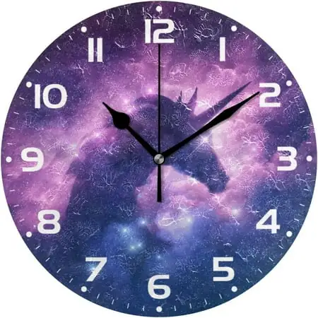 SKYSONIC Space Galaxy Wall Clock 10 Inch Silent Non Ticking Round Clock Oil Painting Clock Easy to Read Clock for Living Room Bedroom Bathroom Home Decor