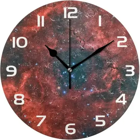 SKYSONIC Space Galaxy Wall Clock 10 Inch Silent Non Ticking Round Clock Oil Painting Clock Easy to Read Clock for Living Room Bedroom Bathroom Home Decor