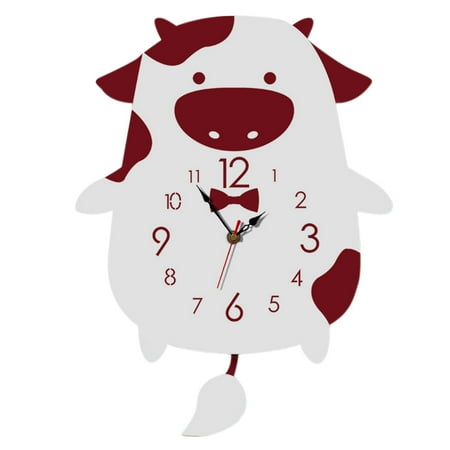 small alarm clock for bedside clocks for living room Cute Cartoon Cow Wagging Tail Wall Clock Acrylic Clock Household Room Decoration