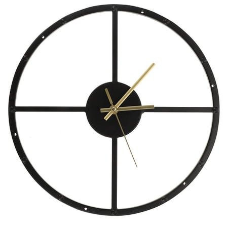 Sold 1Pc Iron Art Simple Silent Living Room Wall Round Wall Clock Decoration (Black)