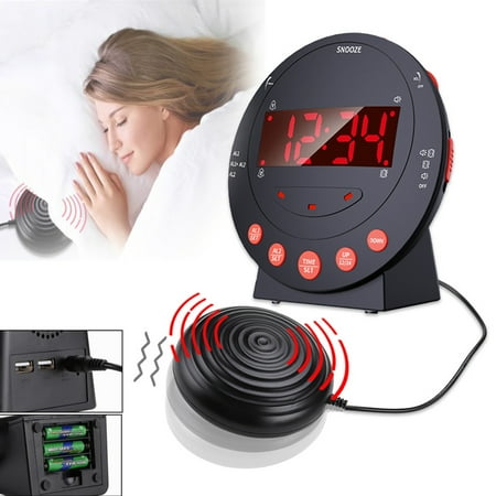 Sonic Boom Alarm Clock,Extra Loud Vibrating Dual Alarm Clock,Digital Alarm Clock with Bed Shaker Junior Alarm Clock - Vibrating Alarm Clock for Heavy Sleepers