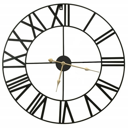 Sorbus 24√¢¬Ä¬ù Quartz Roman Numeral Style Wall Clock with Metal Frame and Analog Display