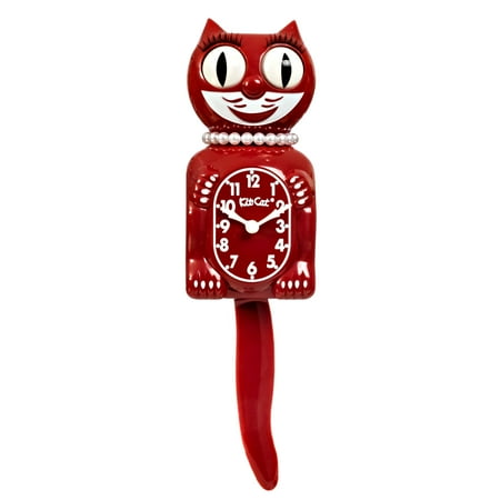 Space Cherry Red Lady Kit Cat Clock 15.5 Full Size Retro Style Kit-Cat Klock Moving Eyes and Tail Made in the USA NEW