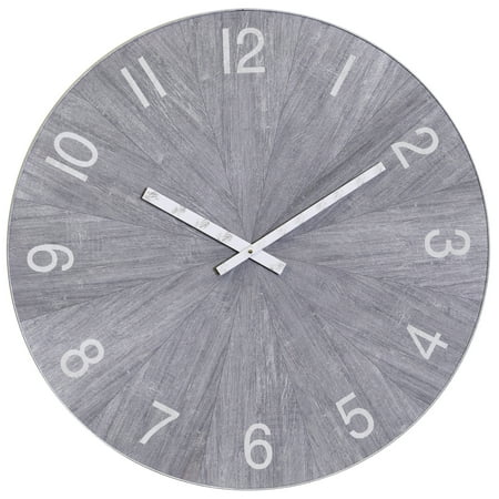 Spencer - Metal and Wood Industrial Wall Clock with Chalk Gray Finish