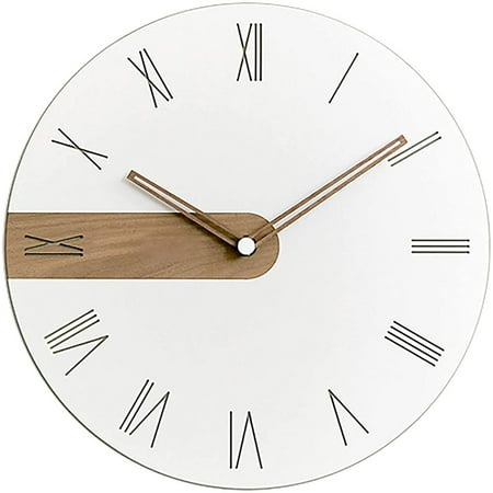 Stephanie Imports 11.4 Quartz Modern Minimalist Silent Wall Clock with Exposed Wood Design