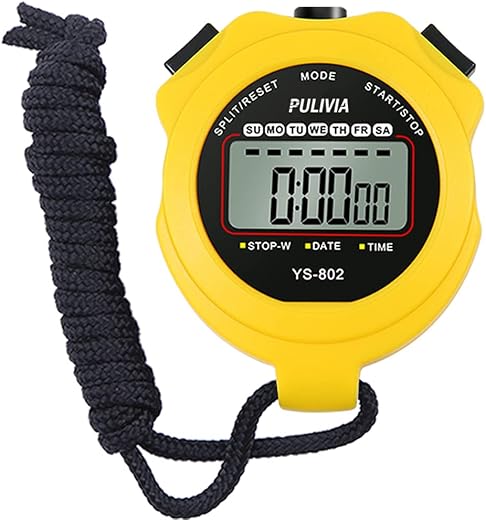 Stopwatch Timer Lap Split Digital Stopwatch with Clock Calendar Alarm, Large Display Stopwatch for Sports Coaches Swimming Running