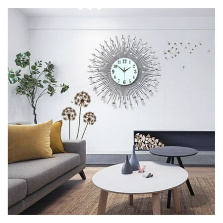 ‎Studyli Modern Crystal Large Wall Clock Metallic Wall Watch Living Room Home Decor Gift