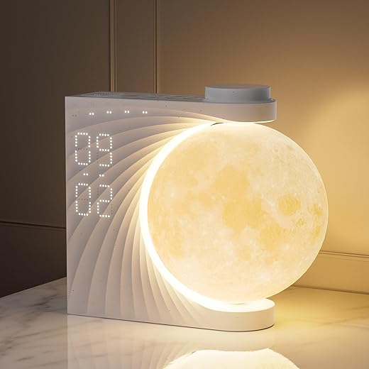 Sunrise Alarm Clocks for Heavy Sleepers,Night Light Clocks for Bedrooms with Moon Light,10 Light Effects,30/60/90 Timer,10 Sleep Nature Sounds,15 Ringtones,12 Volume Control with Snooze Function