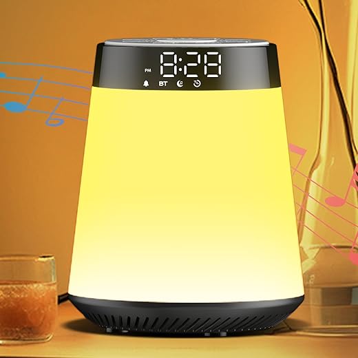 Sunrise Alarm Clock White Noise Sound Machine, 21 Soothing Sounds, 12 Dimmable Night Lights, Bluetooth Speaker, Wake Up Light Sunlight Alarm Clocks for Bedrooms, Heavy Sleepers, Adults, Baby, Kids