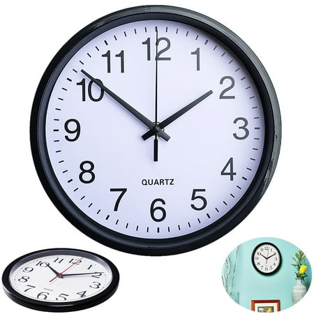 SUNSHINEFACE Wall Clock,8 Inch Big Numbers Quartz Wall Clock,Round Silent Non-Ticking Modern Wall Clock,Battery Operated Easy to Read Decorative for Home Office School