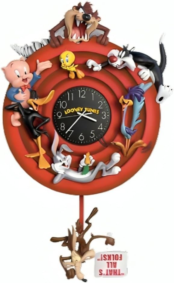 The Bradford Exchange Looney Tunes Sculptural Wall Clock with 8 Classic Characters