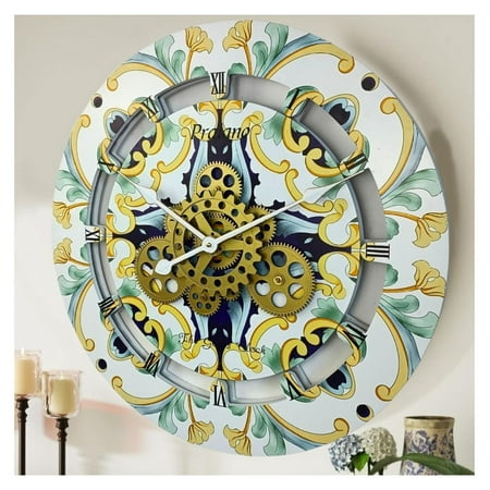 The Gears Clock 24 inches Round Italy Collection Wall Clock with Moving Gears Italy LINE (Praiano)