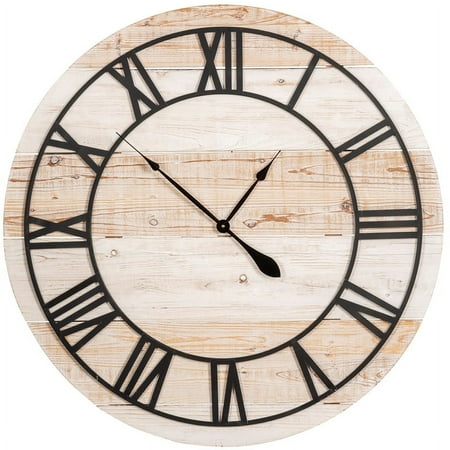 The Occassional Time Gray Wood 36x2x36 Farmhouse Style