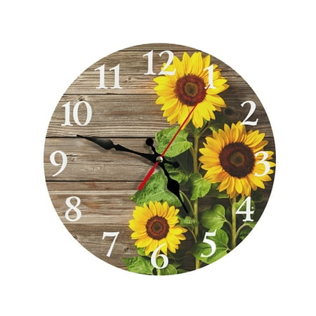 time clocks for employees small business clock mechanism 30cm Retro Style Sunflower Wall Clock Home Living Room Bedroom Decoration Wall Clock