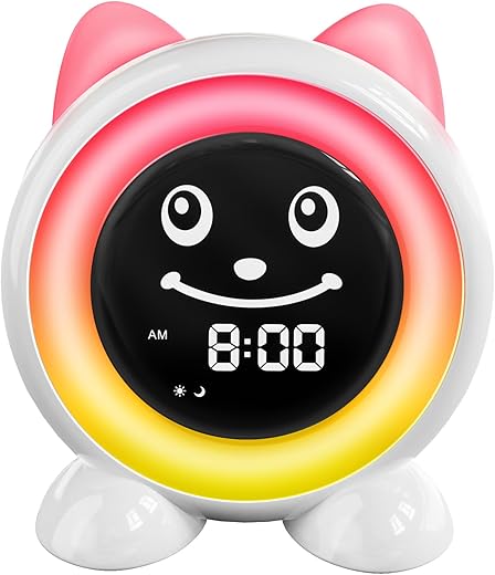 Toddlers Sleep Training Clock, Kids Alarm Clock with Night Light & Nap Timer, Ok to Wake Clock for Girls and Boys