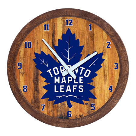 Toronto Maple Leaf: Faux Barrel Top Wall Clock