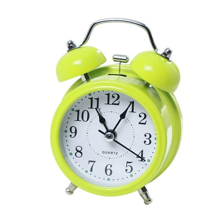 TUMALL Alarm Clock with Night Light Retro Analog Clock for Desk Kids Deep Sleepers-Green