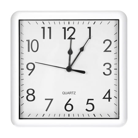 Uxcell 9x9 Inch Wall Clock, Quartz Battery Operated Silent Non-Ticking Square Wall Clocks, White