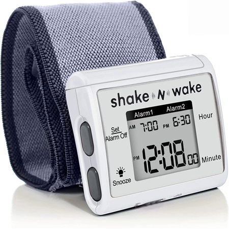 Vibrating Alarm Clock - Shake N Wake - Silent Alarm Wristband Watch - with Dual Alarms