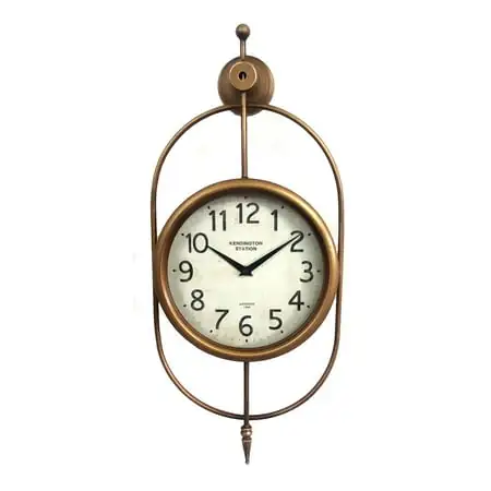 VIP Metal 32 in. Bronze Metal and Glass Hanging Wall Clock