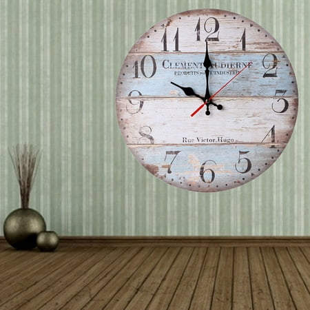 Wall Clock Clocks Battery Operated Bathroom Kitchen Small Living Room Decor Farmhouse Simple Hanging Creative Round