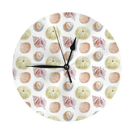 Wall Clock Conch Shell No.J95 Wall Clocks Battery Operated, Modern Wall Clock for Bedroom, Classroom, Living Room, Office, Home Decor