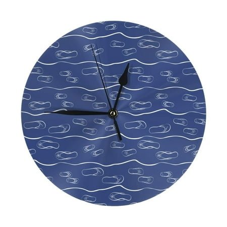 Wall Clock Flip flop pattern Wall Clocks Battery Operated, Modern Wall Clock for Bedroom, Classroom, Living Room, Office, Home Decor