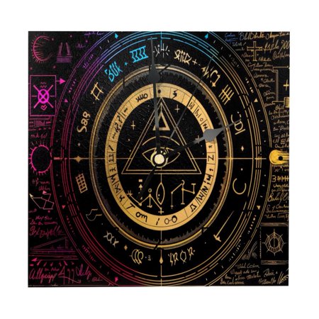 Wall Clocks, Bill Cipher Wheel Zodiac Battery Operated Number Clock for Bedroom Living Kitchen Office Home Decor Silent & Non-Ticking