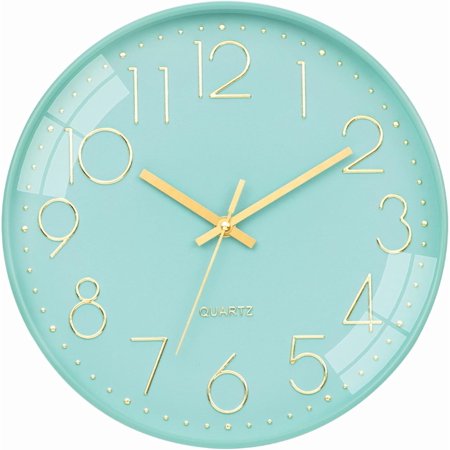 Wall Clocks Non Ticking with 3D Numbers Modern Wall Clocks for Living room, Kitchen, Bedroom 30cm