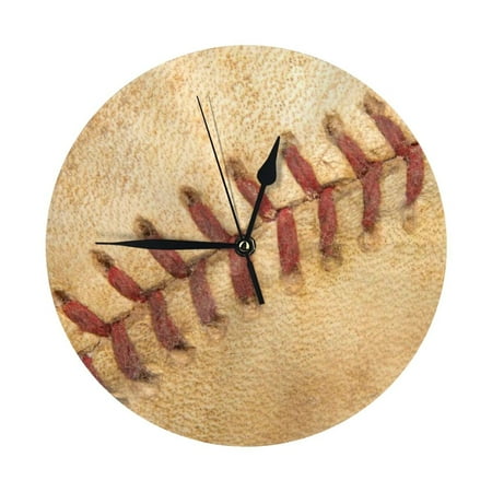 Wall Clock, Vintage Baseball Wall Clocks Battery Operated Silent Kitchen Office Wall Clock Decorative, Wall Clock for School Classroom Living Room Bedroom Home Decor