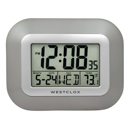 Westclox 0.99 Digital Modern Indoor Wall Clock, Easy To Read Lcd Display