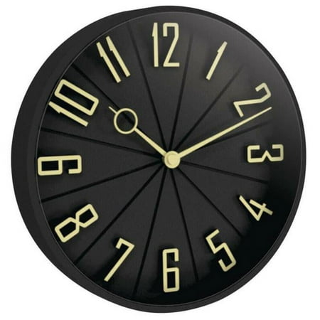 Westclox 12in. Modern Black Wall Clock - Glass & Plastic - Indoor