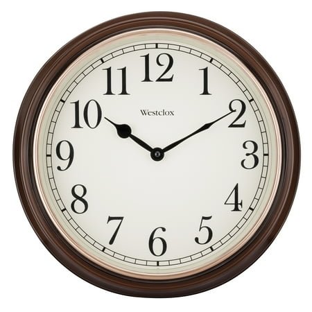 Westclox 15.5 Round Woodgrain Look Analog QA Wall Clock