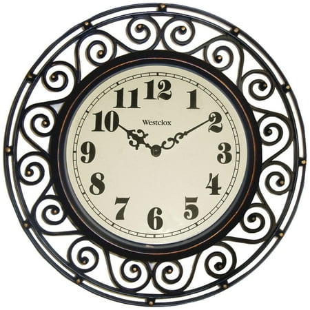 Westclox 32021A Wrought Iron Style Round Wall Clock, 12, Each