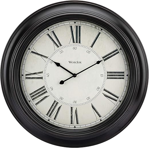 Westclox 32213VBK 24 inch Traditional Wall Clock Battery-Operated Clock for Living Room, Bedroom, Office | Ideal Housewarming Gift